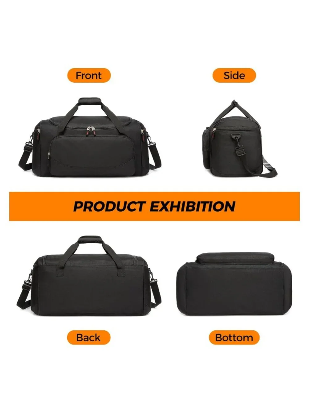 50L Polyester Duffle Bag Gym Travel Sports Weekender Carry On